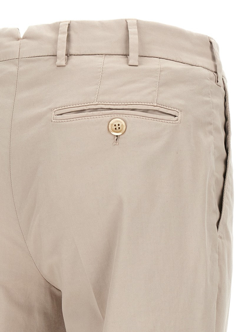 Brunello Cucinelli Garment-Dyed Cotton Chinos With Zip Closure