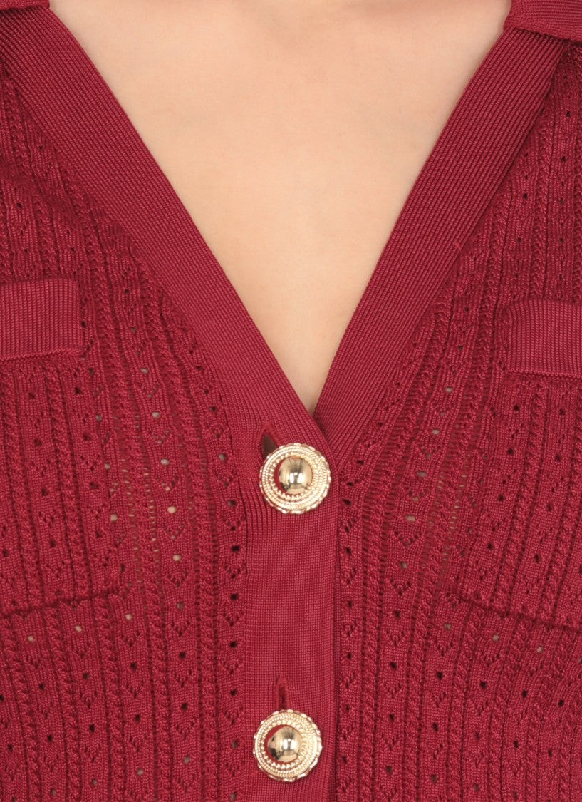 Self-Portrait Pointelle Mini Dress