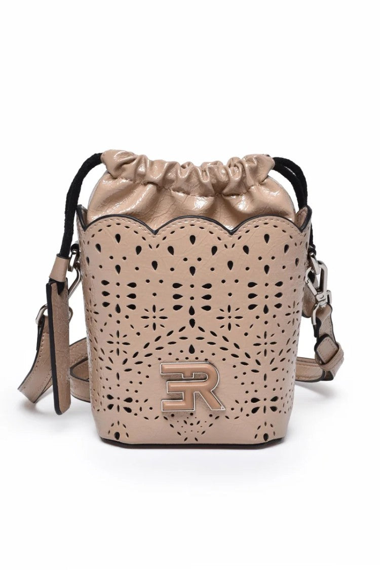 Ermanno Firenze Beige Terra Naplac Polyurethane Bucket Bag