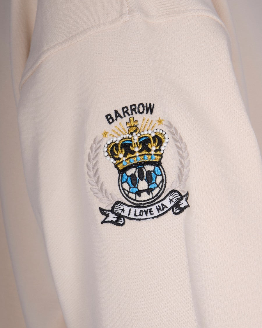 Barrow Oversized Cream Hoodie With Graphic Print