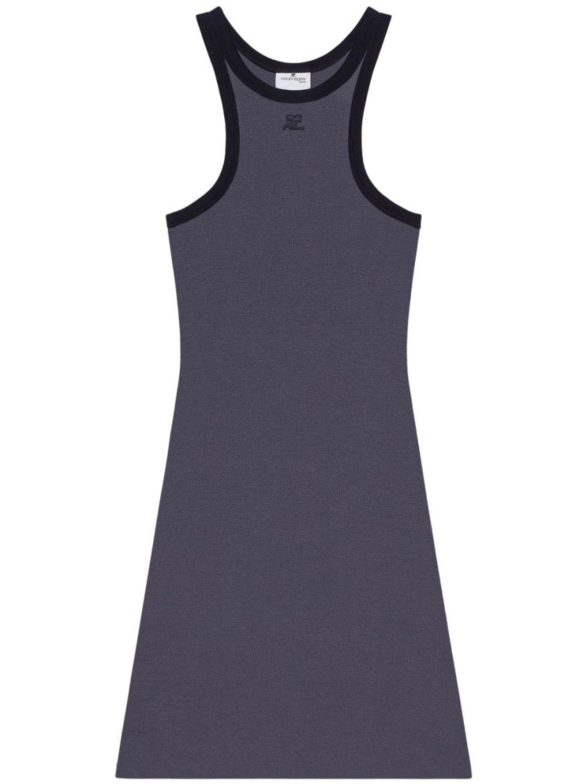 Courrèges Steel Blue Sleeveless Mini Dress