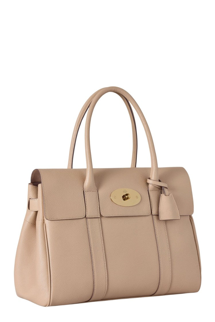 Mulberry Beige Bayswater Small Classic Grain Padlock Leather Handbag
