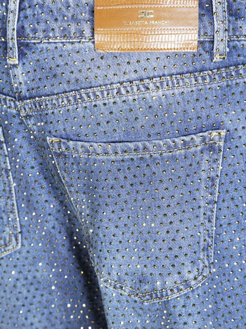 Elisabetta Franchi Straight-Leg Perforated Jeans