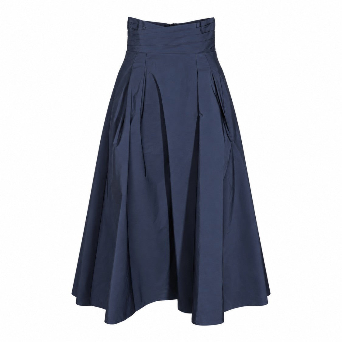 Elisabetta Franchi Flared Structured Pleated Midi Skirt