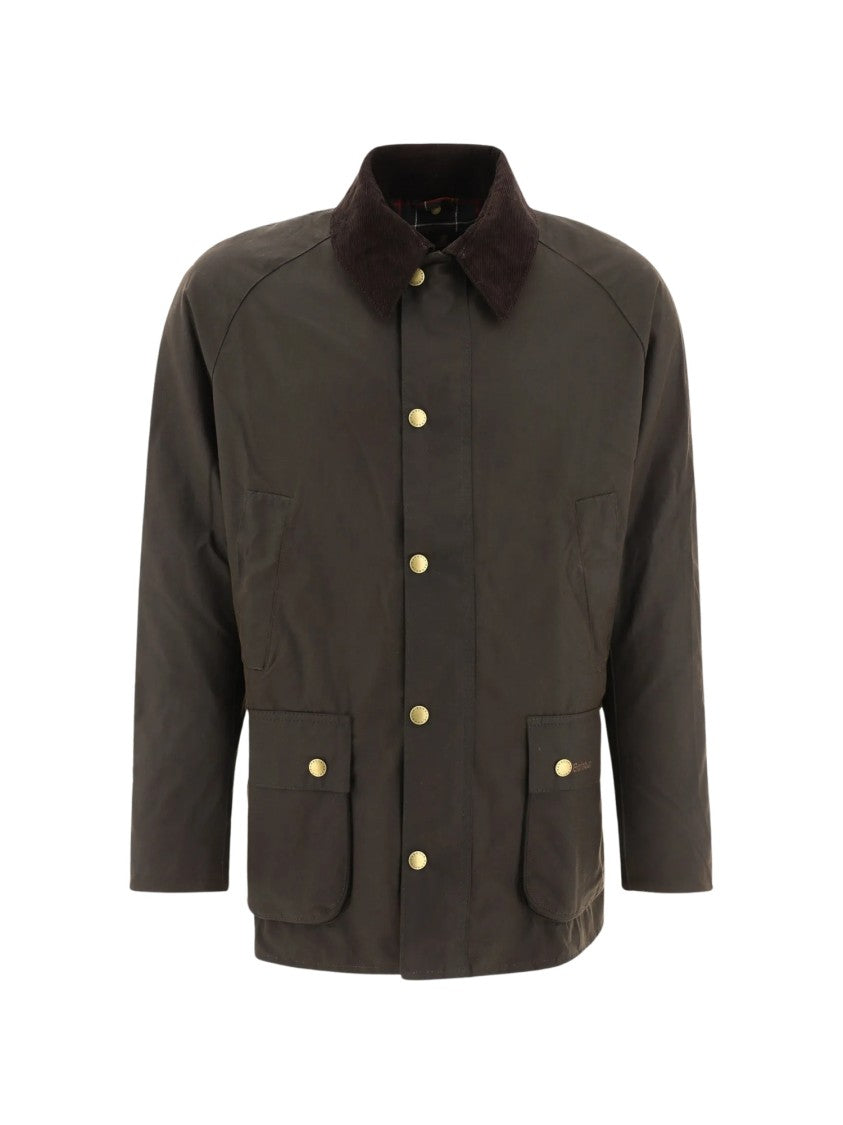 Barbour Ashby Structured Corduroy Collar Waxed Cotton Jacket