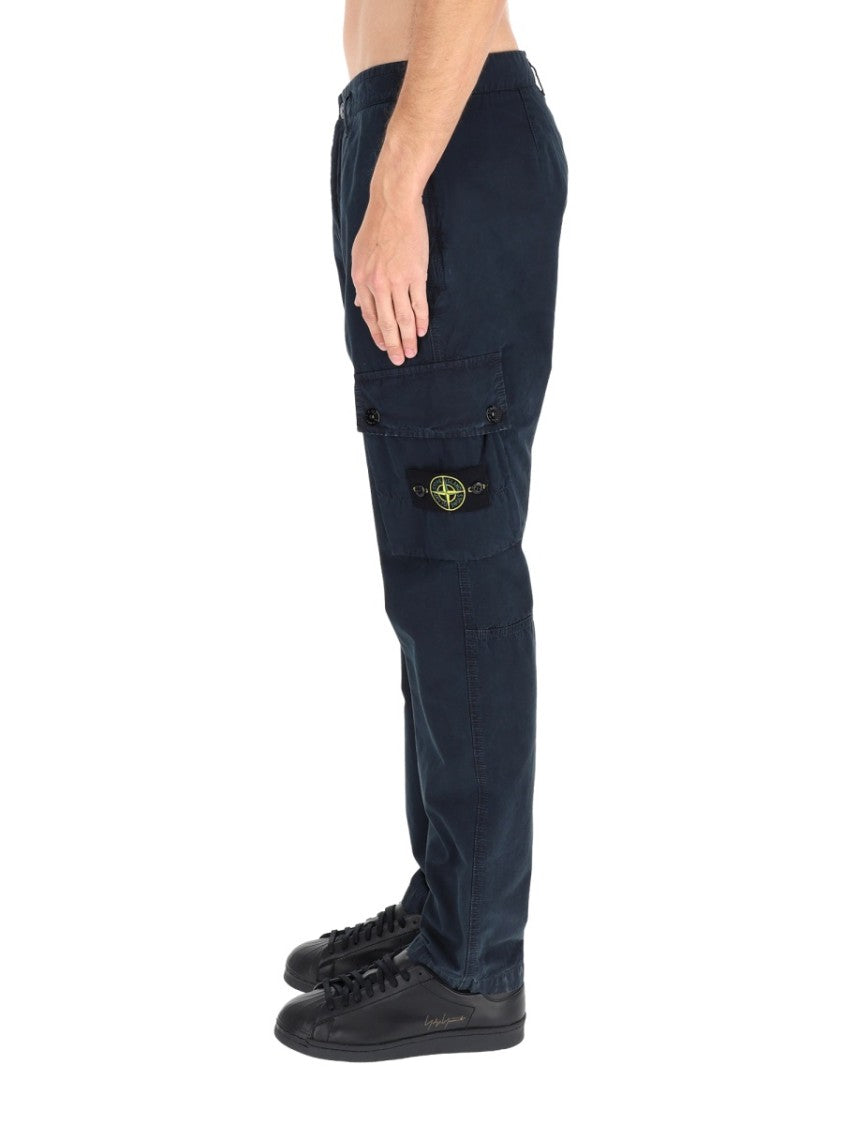 Stone Island Logo Patch Functional Cargo Straight-Leg Pants