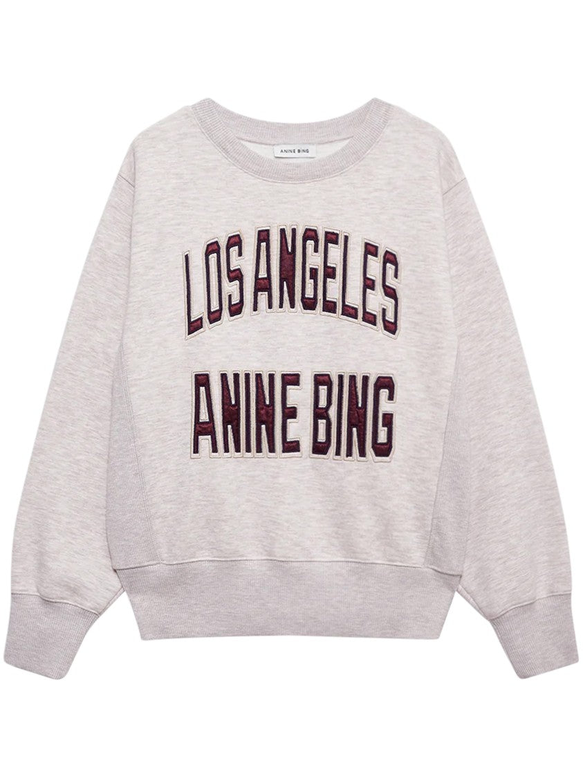 Anine Bing Relaxed Fit Shrunken Sweatshirt With Embroidered Text