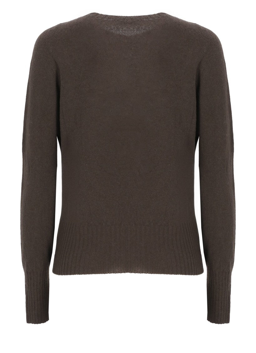 Oliver Lattughi Brown Cashmere Crew Neck Sweater