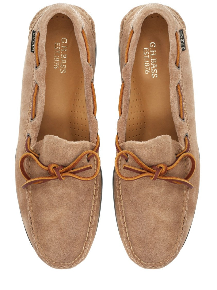 G.H. Bass Warm Tan Suede Lace Bow Moccasin