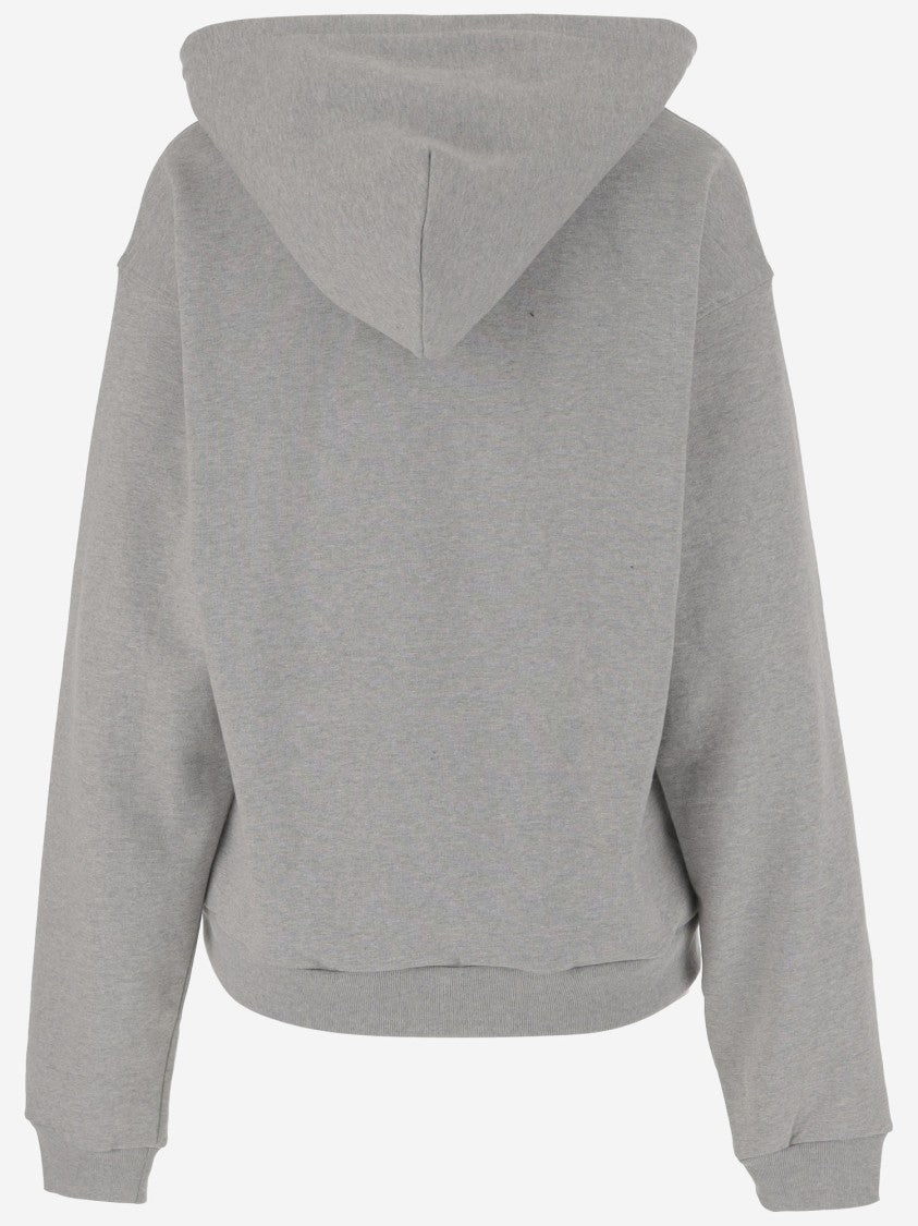 We11 Done Hooded Cotton Sweatshirt With Embroidered Logo And Pouch Pocket