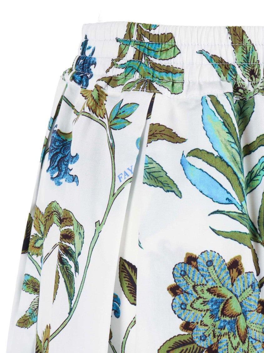 Fay Floral Print Elastic Long Skirt