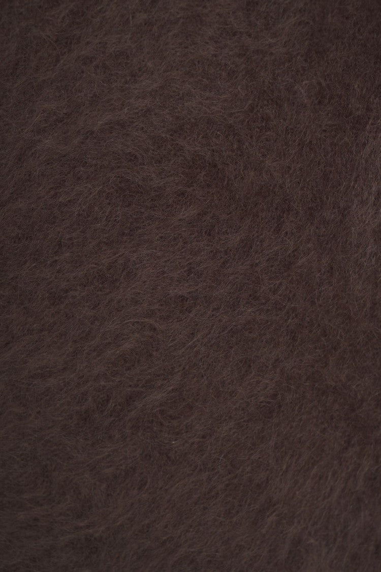 Soft Goat Brushed Cashmere Polo With Classic Collar