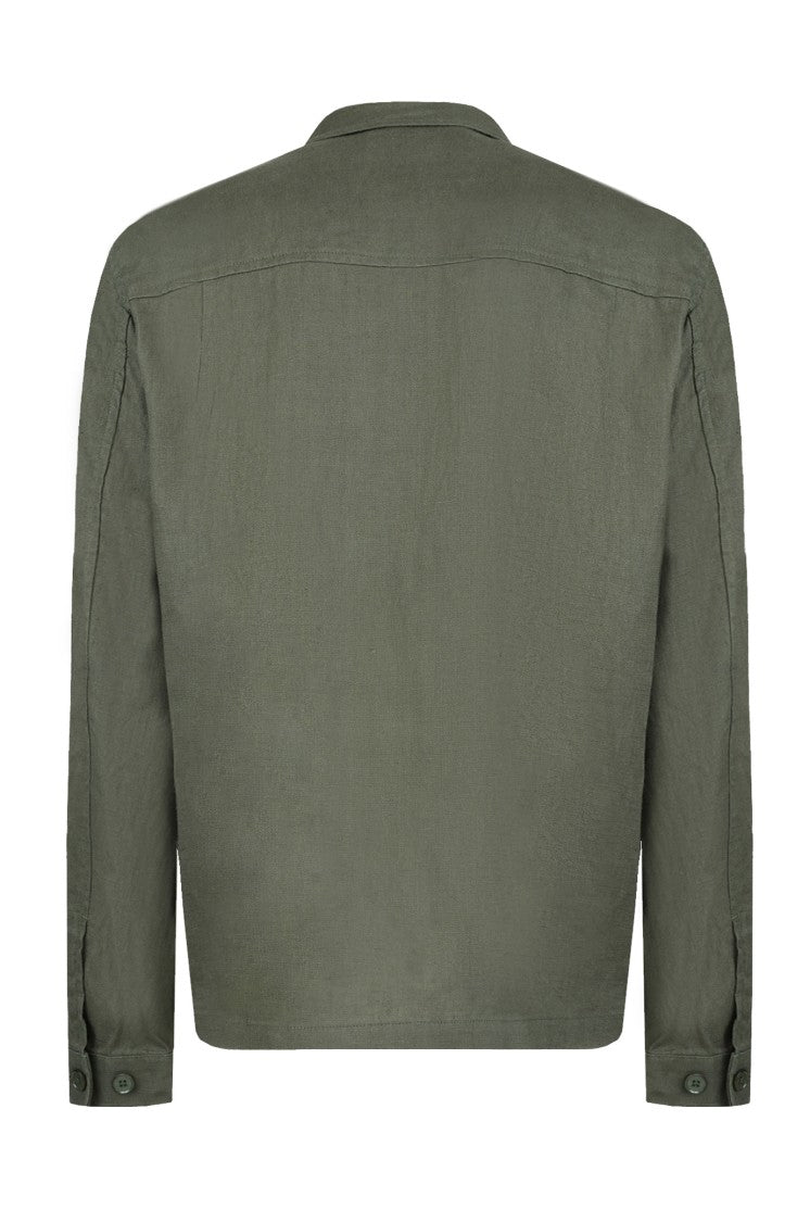 Gazzarrini X Michele Franzese Forest Green Linen Overshirt