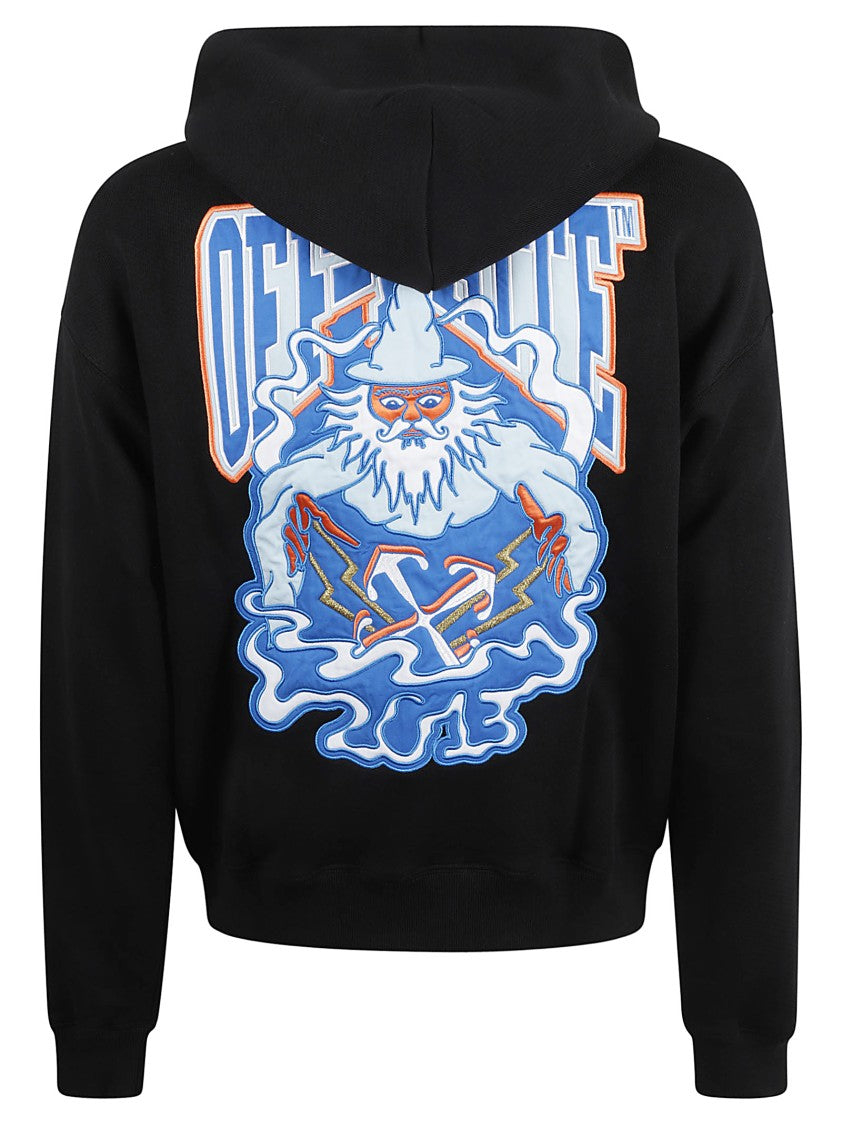 Off-White Multicolored Zip-Up Sweater With Bold Graphics