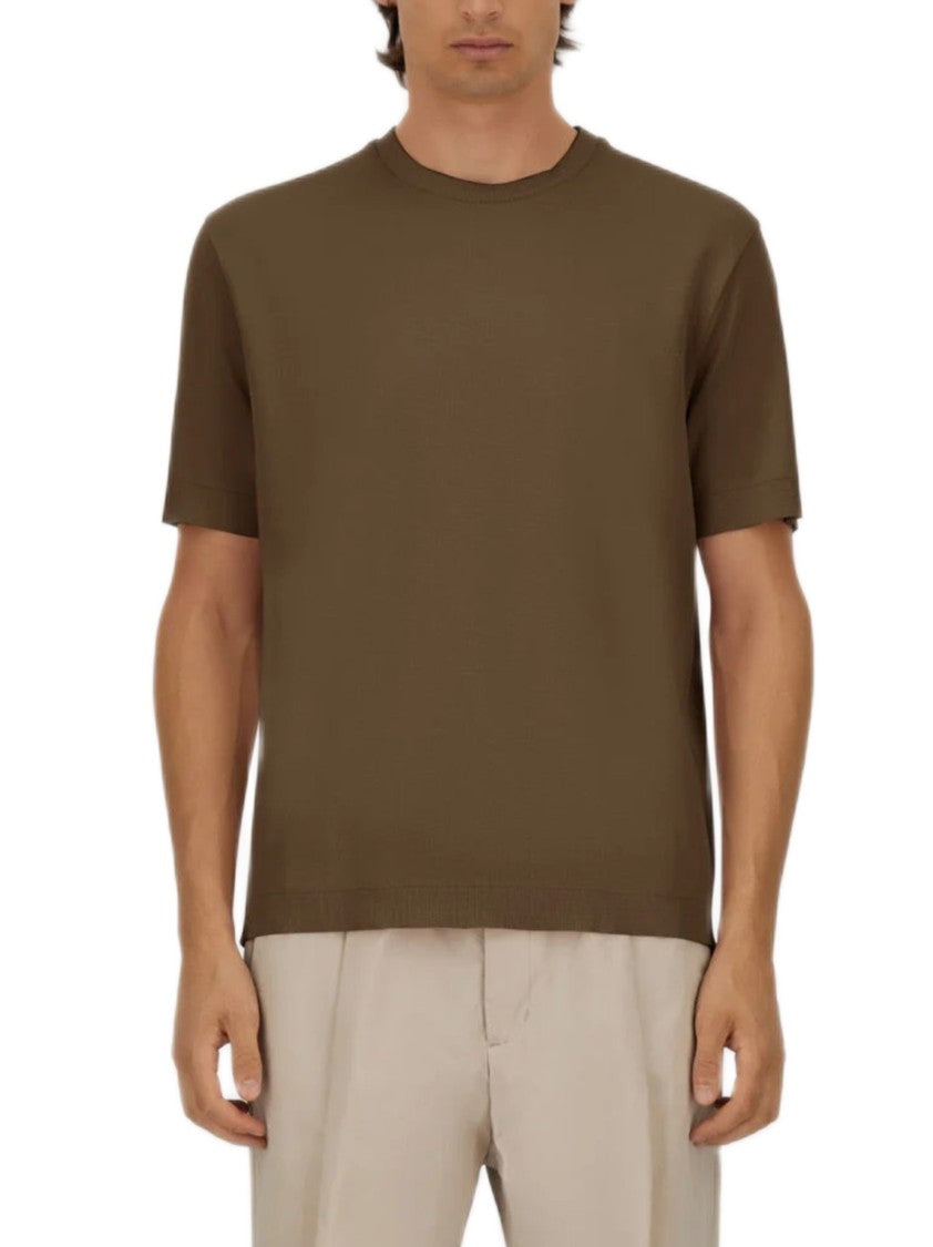 Herno Double-Layered Piqué Cotton T-Shirt With Ribbed Detailing
