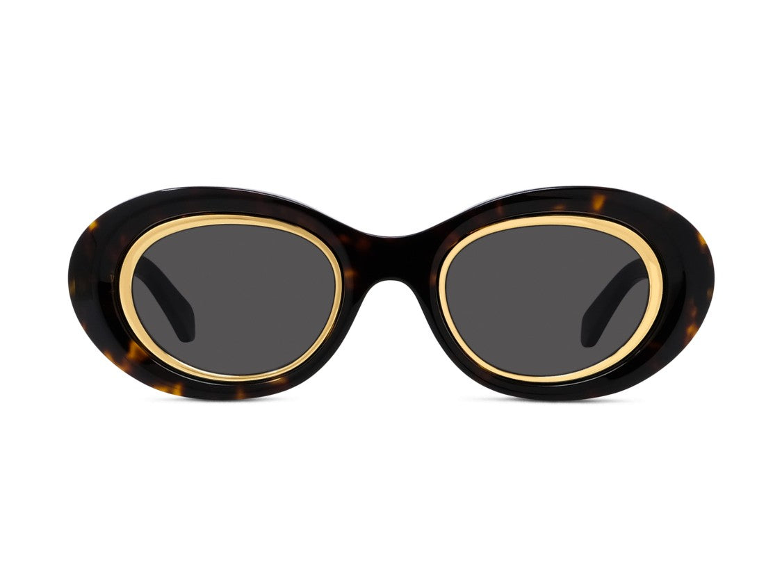 Loewe Lw40190i Oversized Round Tortoiseshell Sunglasses