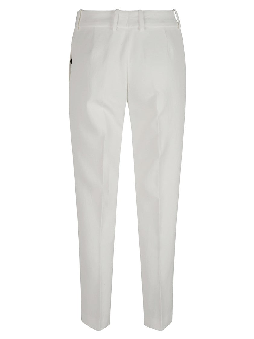 Ermanno Scervino Tailored White Trousers With Structured Waistband