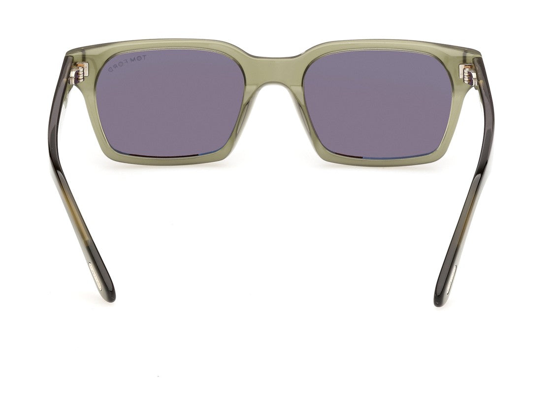 Tom Ford Ft1403 Gold Accent Oversized Acetate Square Sunglasses