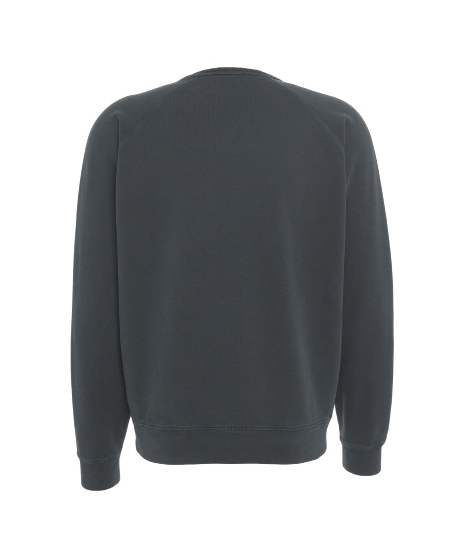 Closed Crew Neck Sweatshirt With Raglan Sleeves And Subtle Logo