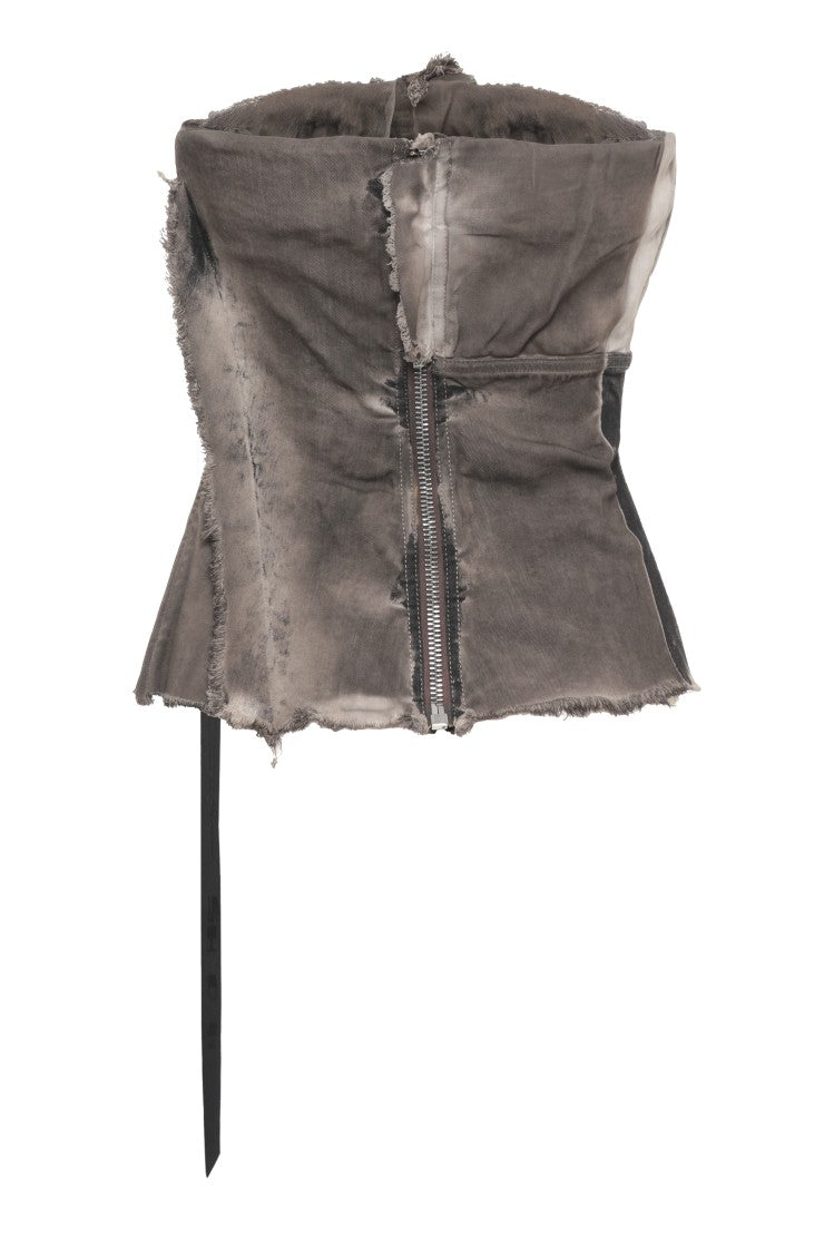 Drkshdw Melange Grey Délavé Bustier Top