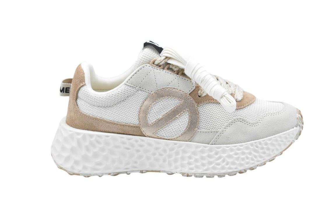 No Name Nude Suede Fabric Textured Sole Sneakers