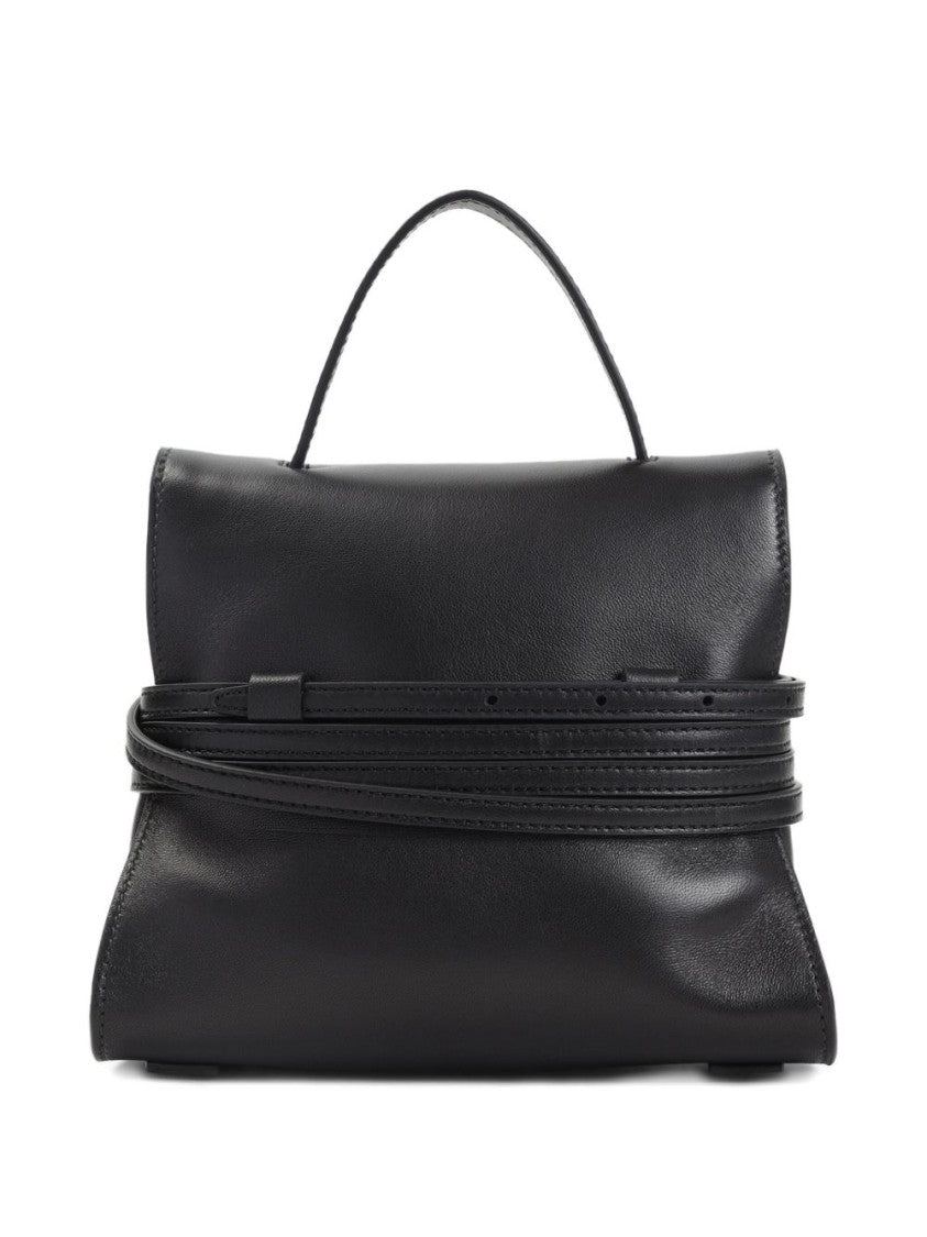 Moschino Structured Black Leather Handbag