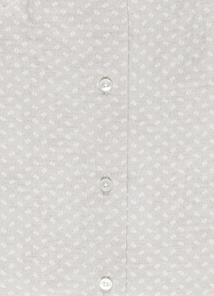 Xacus Beige White Geometric Active Shirt