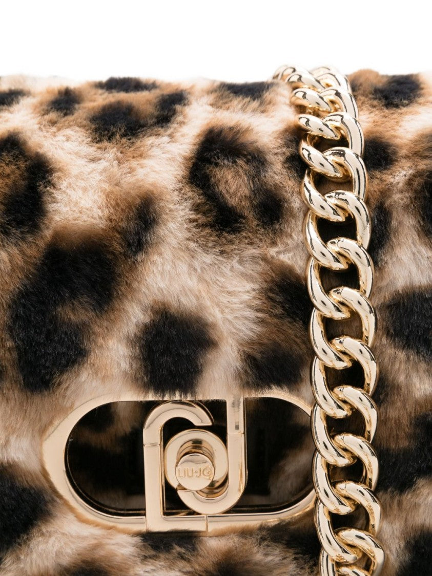Liu Jo Plush Leopard Print Shoulder Bag