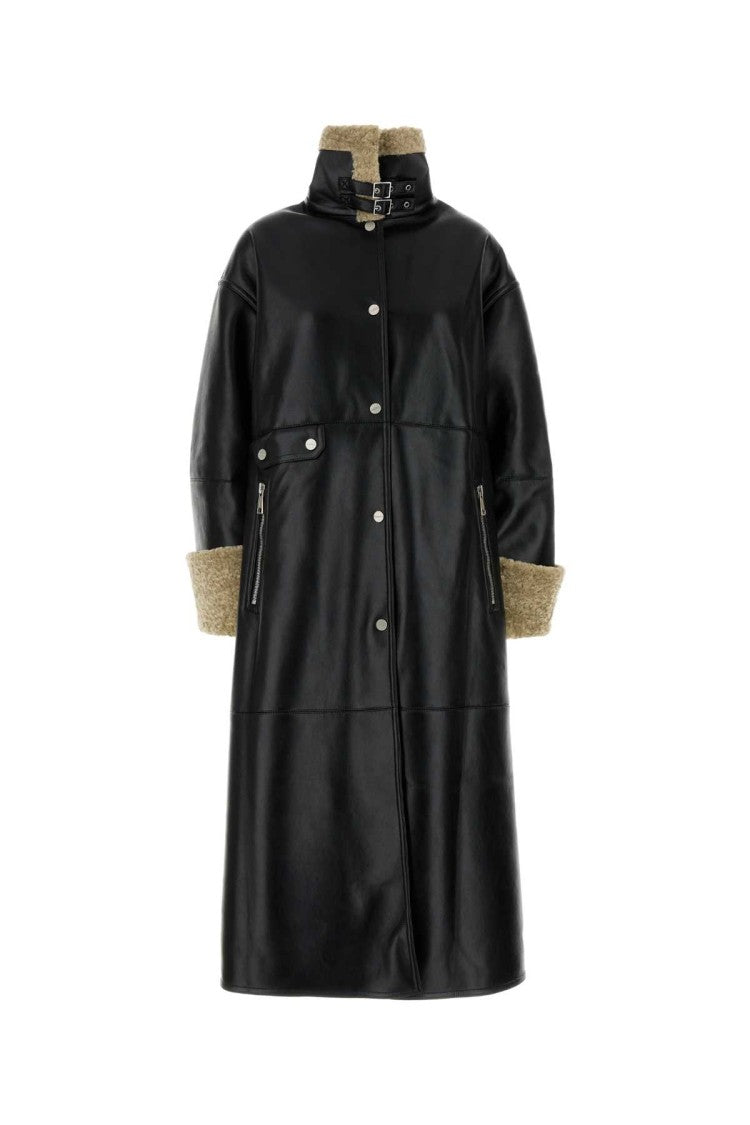 Nanushka Black Synthetic Leather Liesel Coat