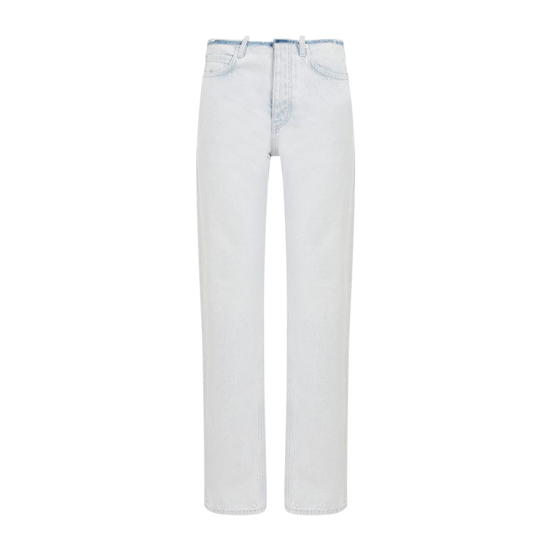 Balenciaga Cut Off Waistband Light Blue Cotton Jeans