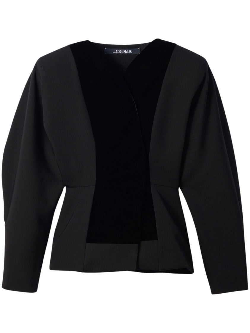 Jacquemus Black Paloma Exaggerated Shoulder Jacket