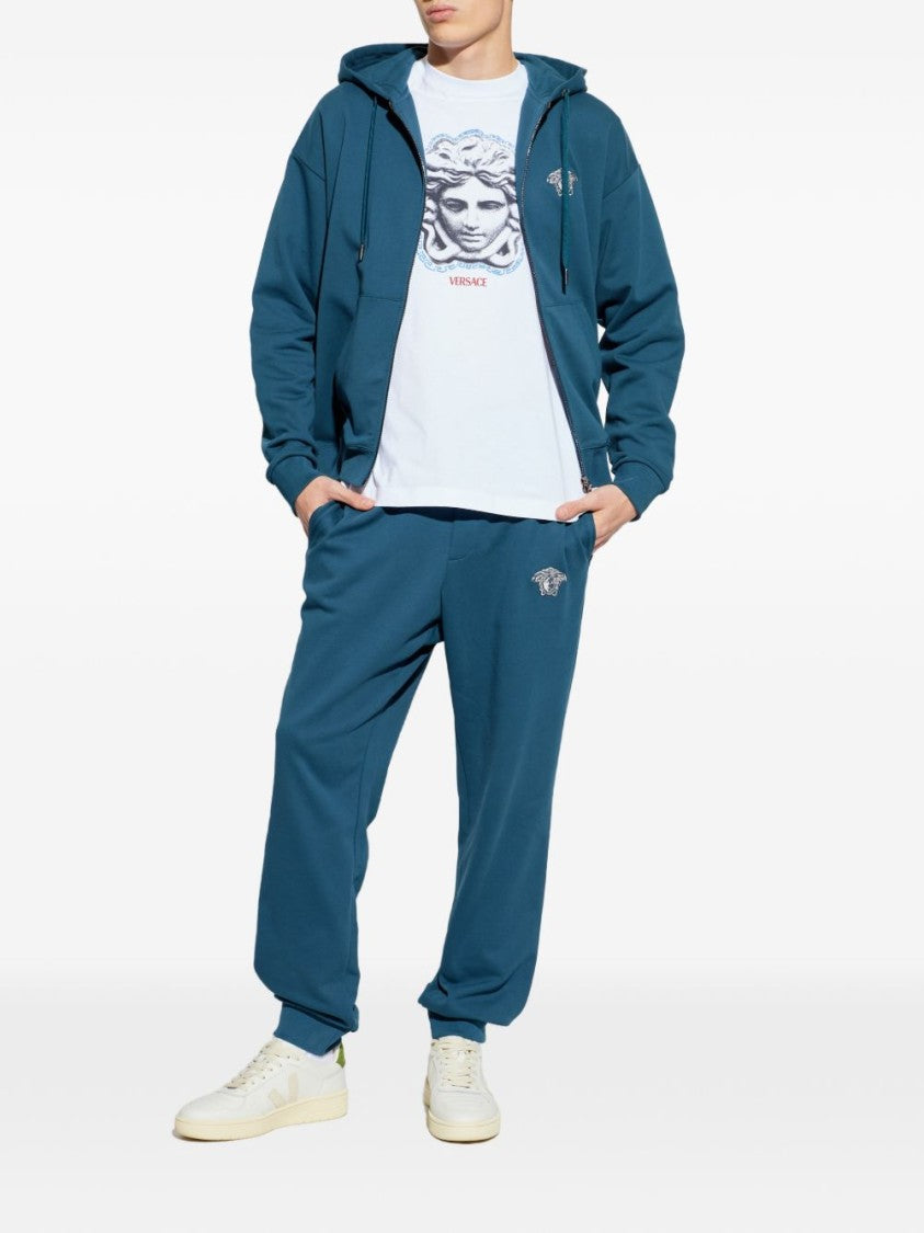Versace White Relaxed Medusa Graphic Silk T-Shirt