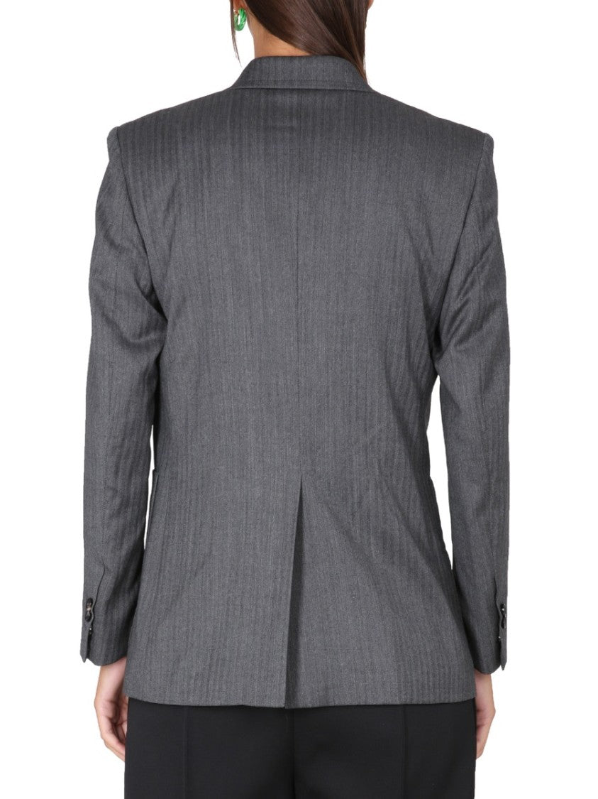 Bottega Veneta Textured Chevron Pattern Wool Jacket