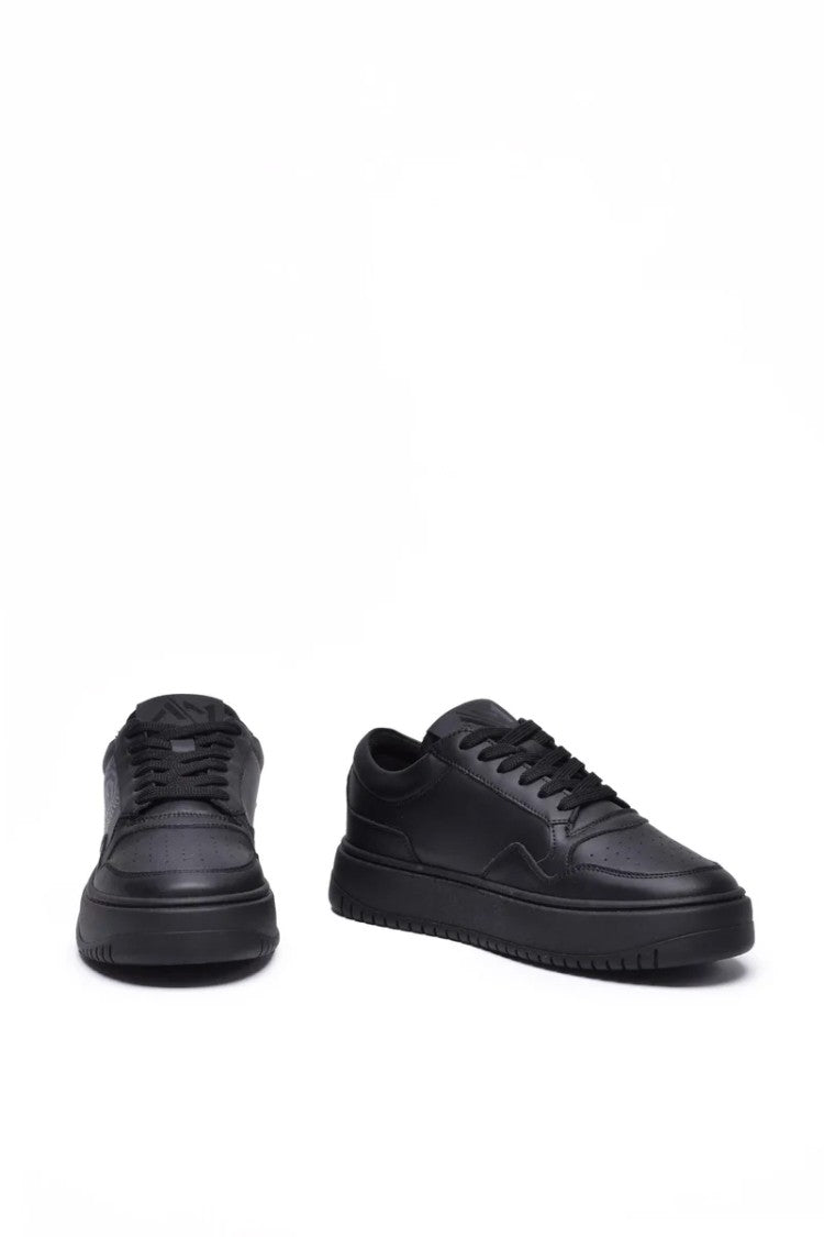 Antony Morato Black Polyurethane Rubber Men's Lace-Up Sneakers