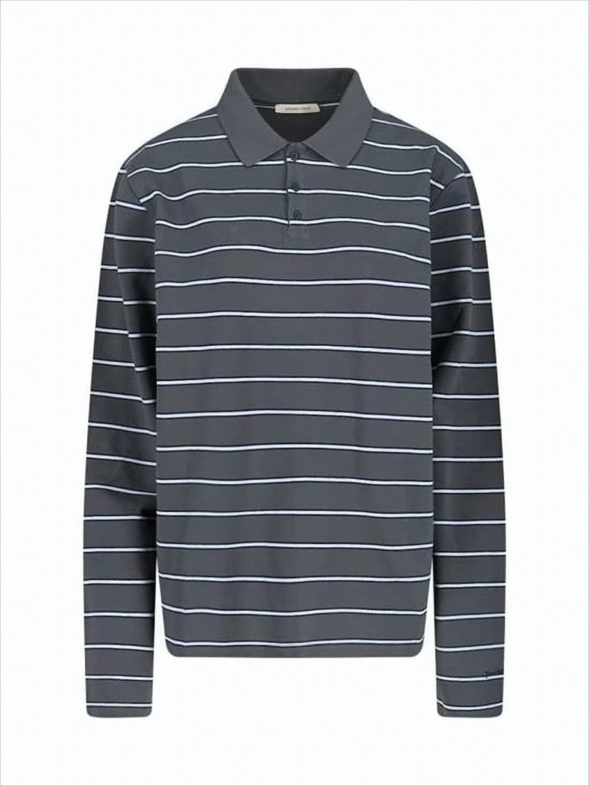 Paloma Wool Striped Long-Sleeve Polo Shirt In Organic Cotton