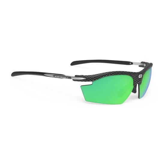 Rudy Project Sporty Semi-Rimless Sunglasses With Green Mirrored Lenses