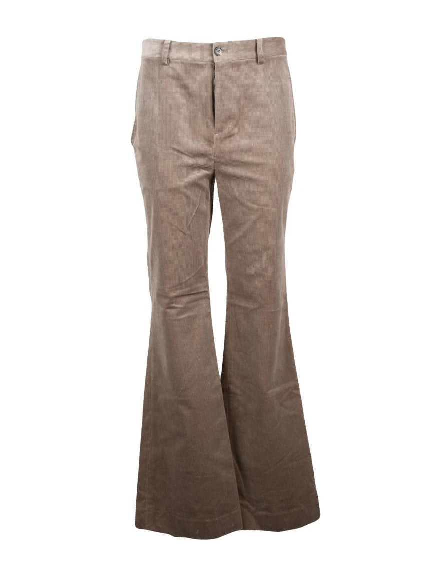 Lauren Ralph Lauren Stretch Trousers With Corduroy Texture And Flare Hem