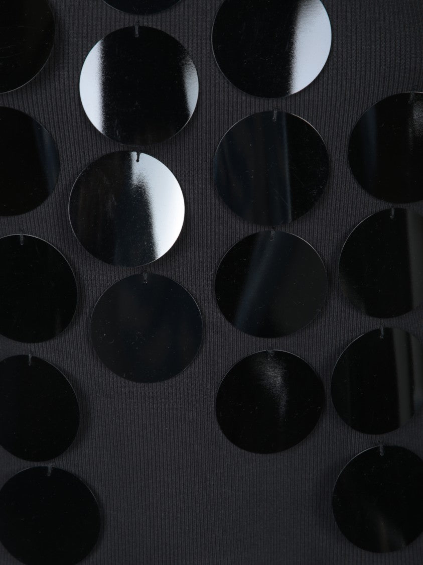 Msgm Sleeveless Black Sequin Tank Top