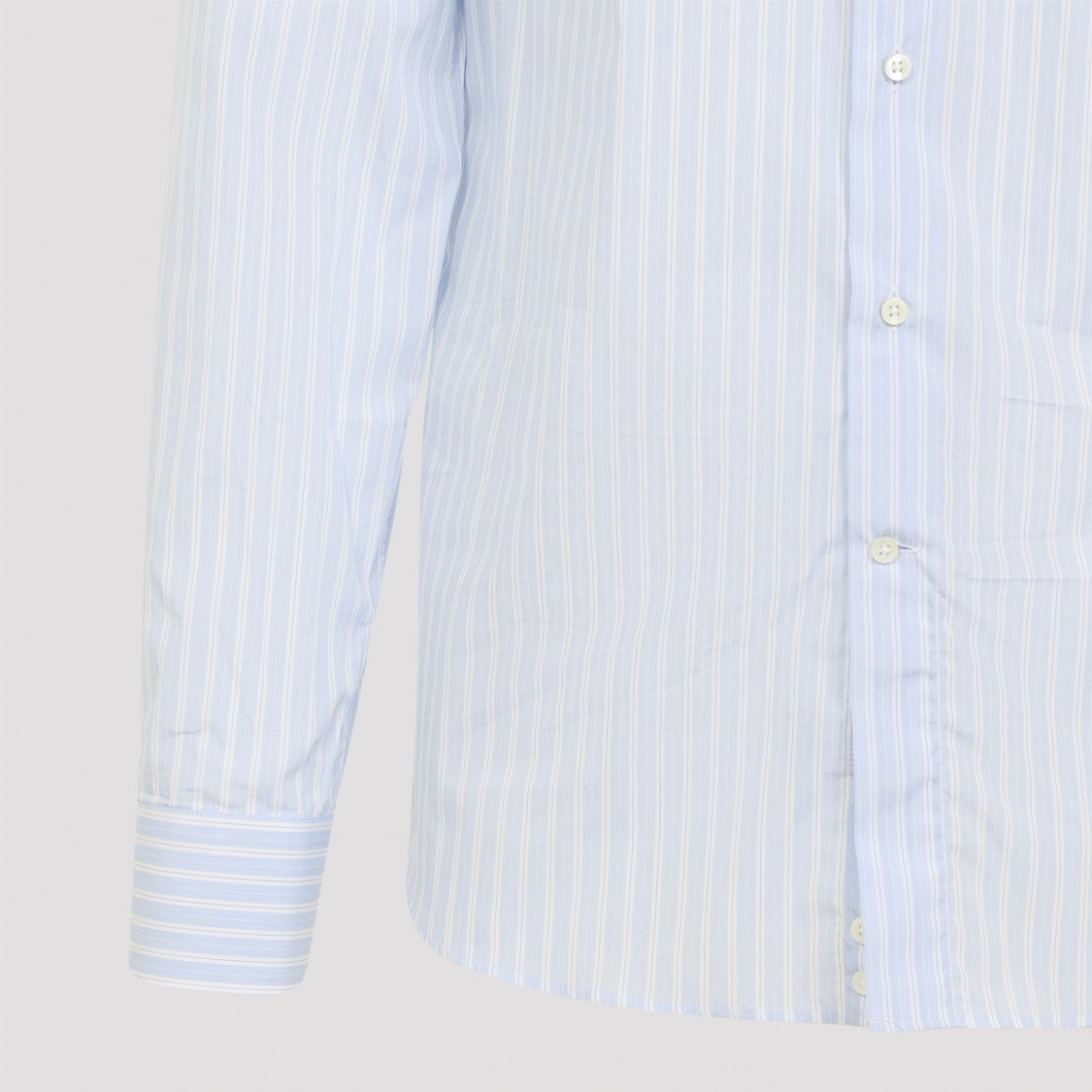 Canali Vertical Stripe Tailored Fit Button-Up Shirt