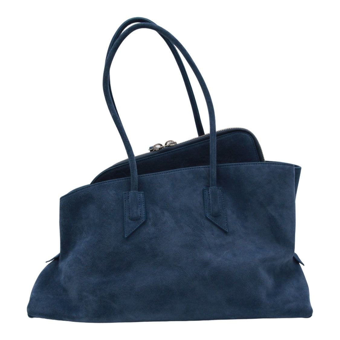 The Attico Spacious Deep Blue Suede Tote Bag
