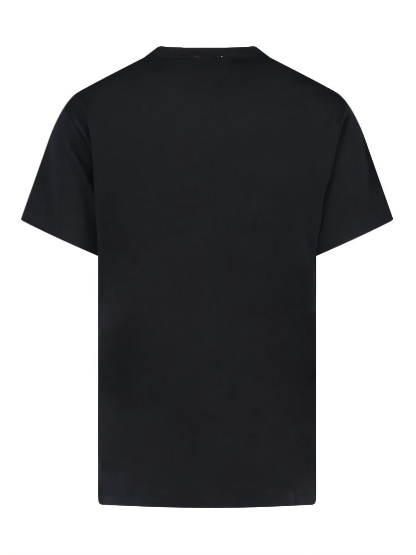 Burberry Black Cotton T-Shirt With Embroidered Logo
