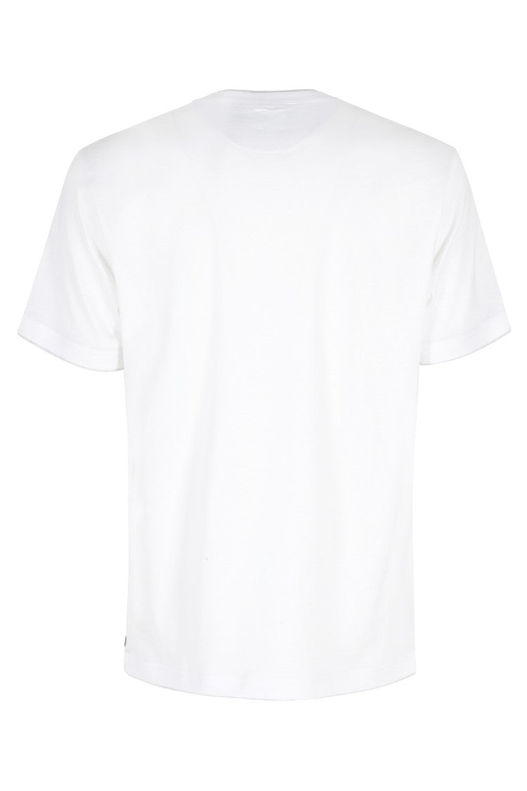 Eleventy White Layered Crewneck Cotton T-Shirt