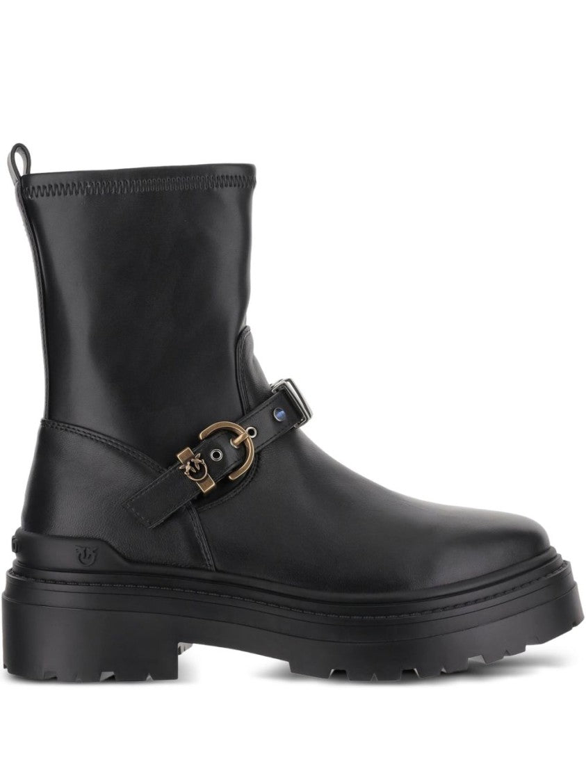 Pinko Ankle-High Leather Boots