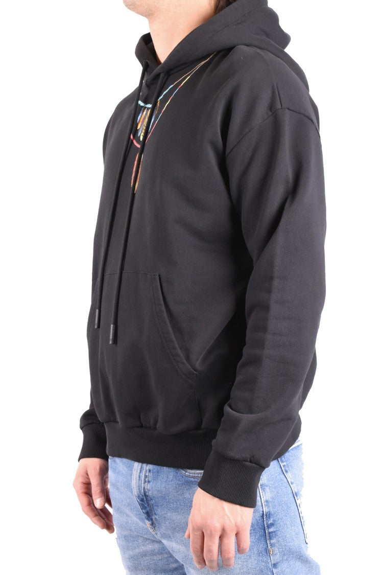 Marcelo Burlon Black Cotton-Elastane Blend Hoodie