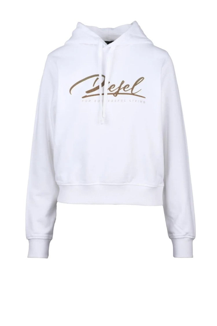 Diesel White Cotton Women's Cropped Sweatshirt