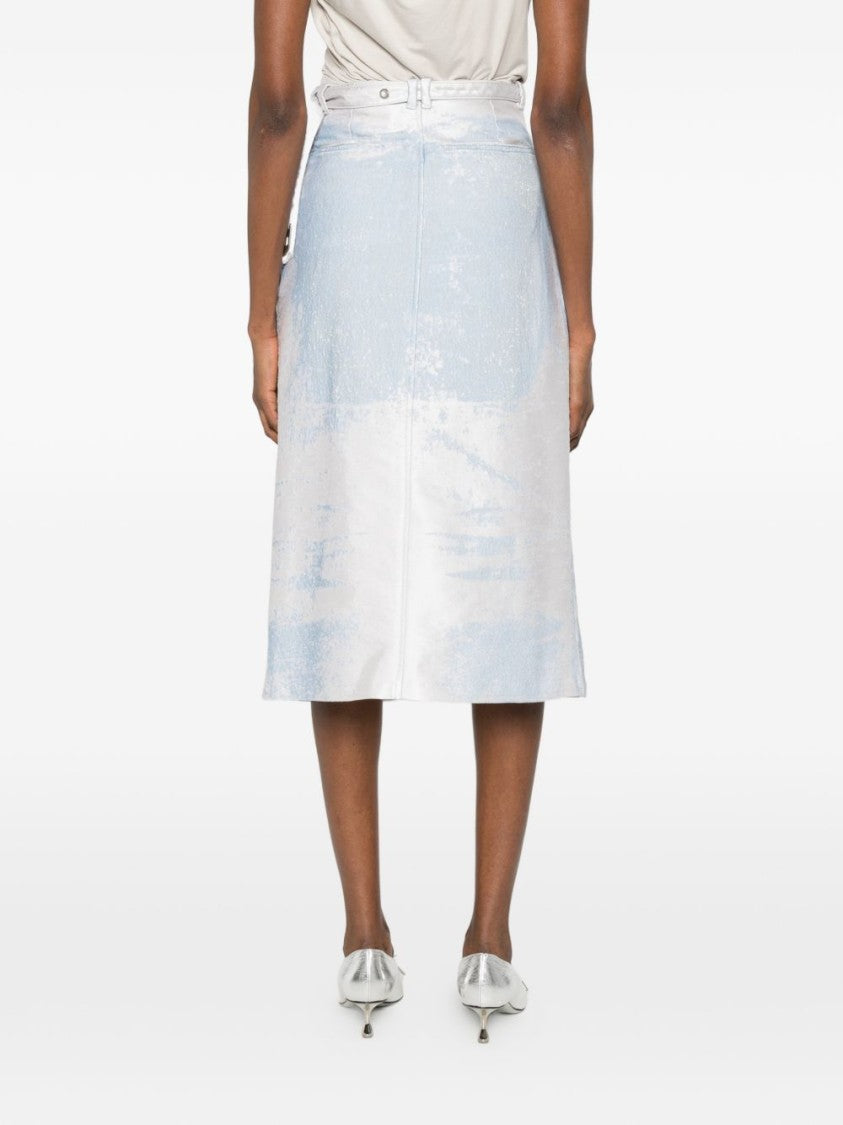 Diesel Knee-Length Wrap Skirt In Silk-Nylon Blend