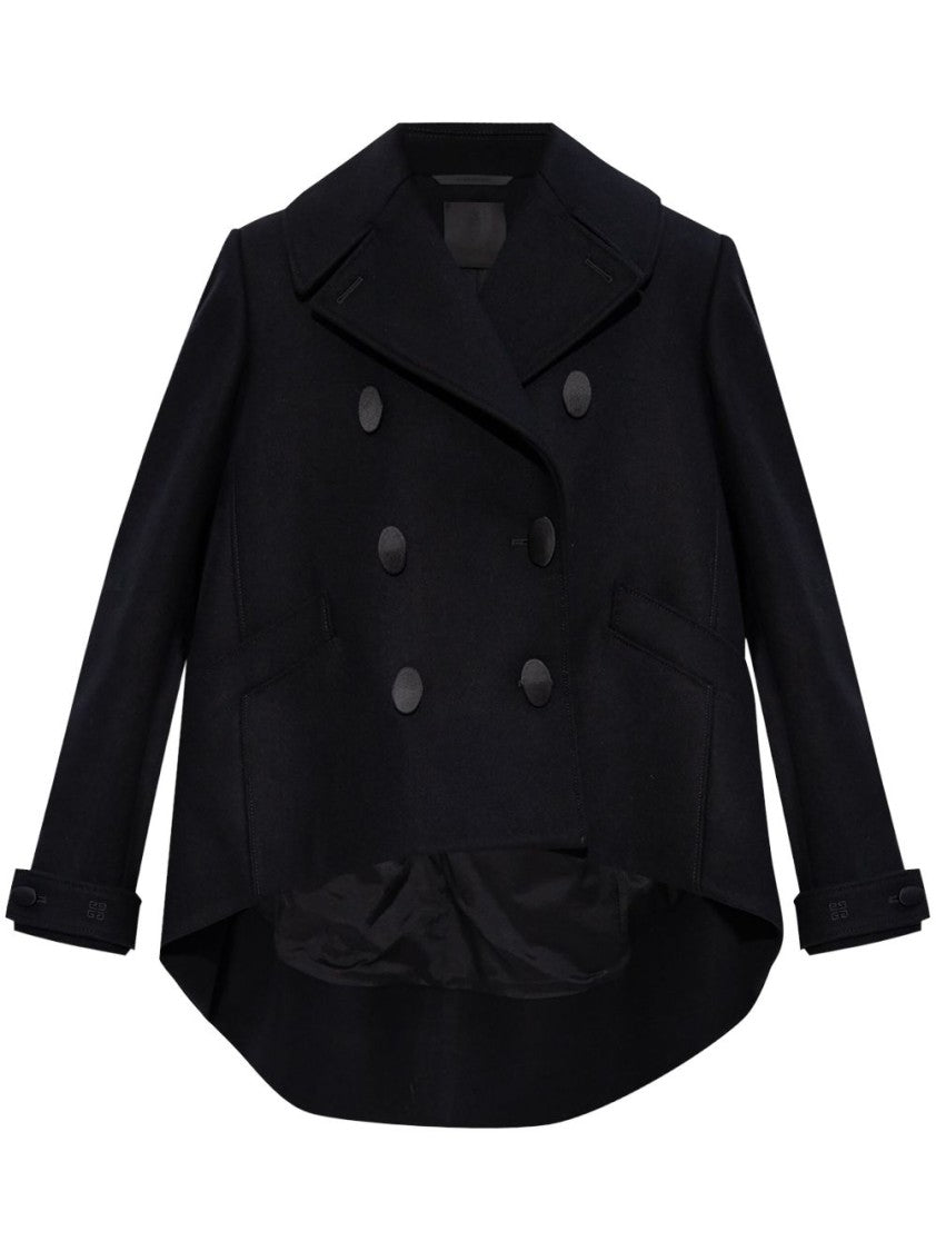Givenchy Asymmetrical Hem Wool Coat