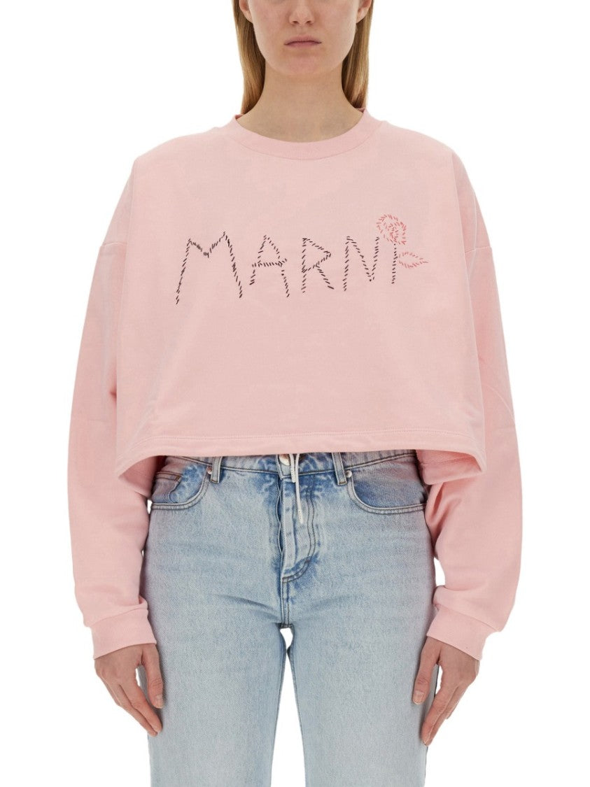 Marni Cropped Relaxed-Fit Sweatshirt