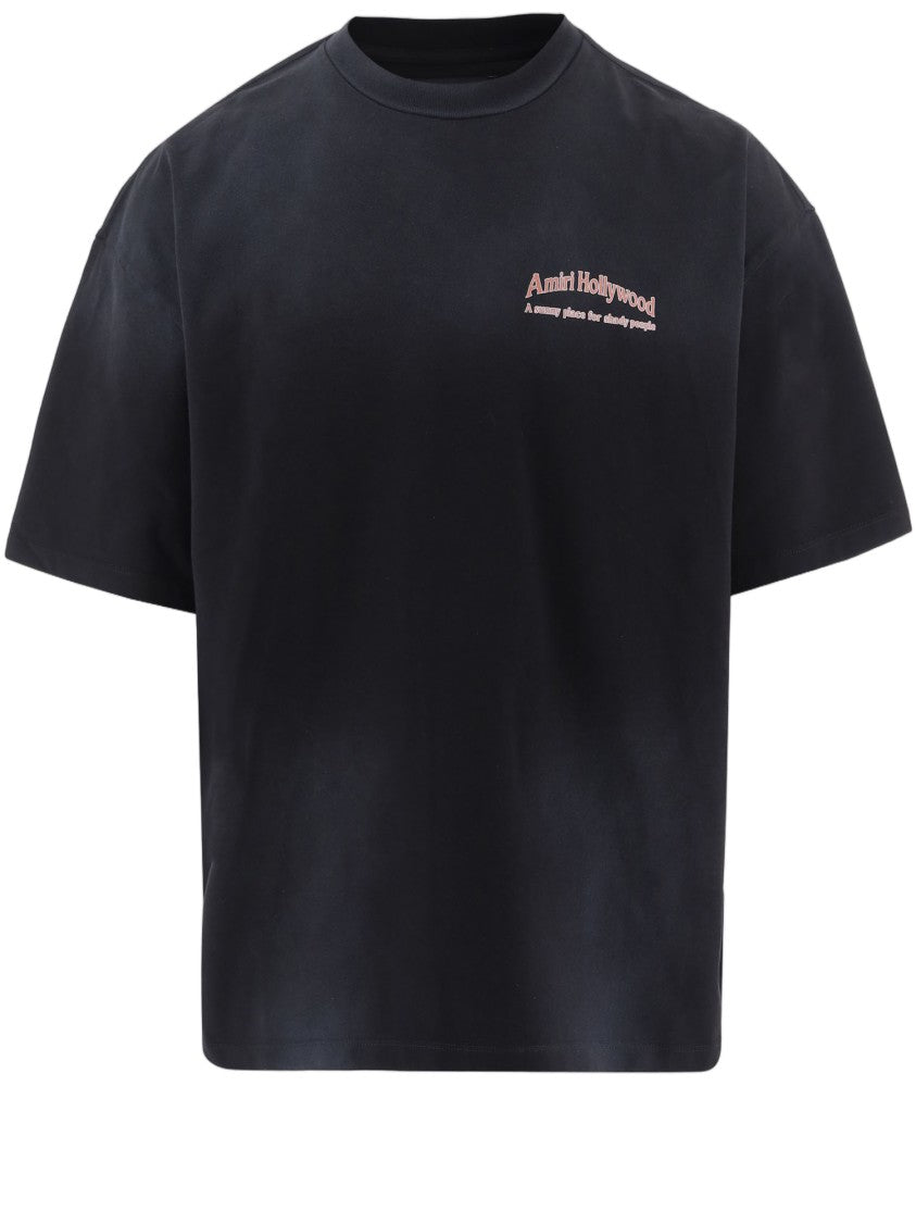 Amiri Black Scenic Logo Print Cotton T-Shirt