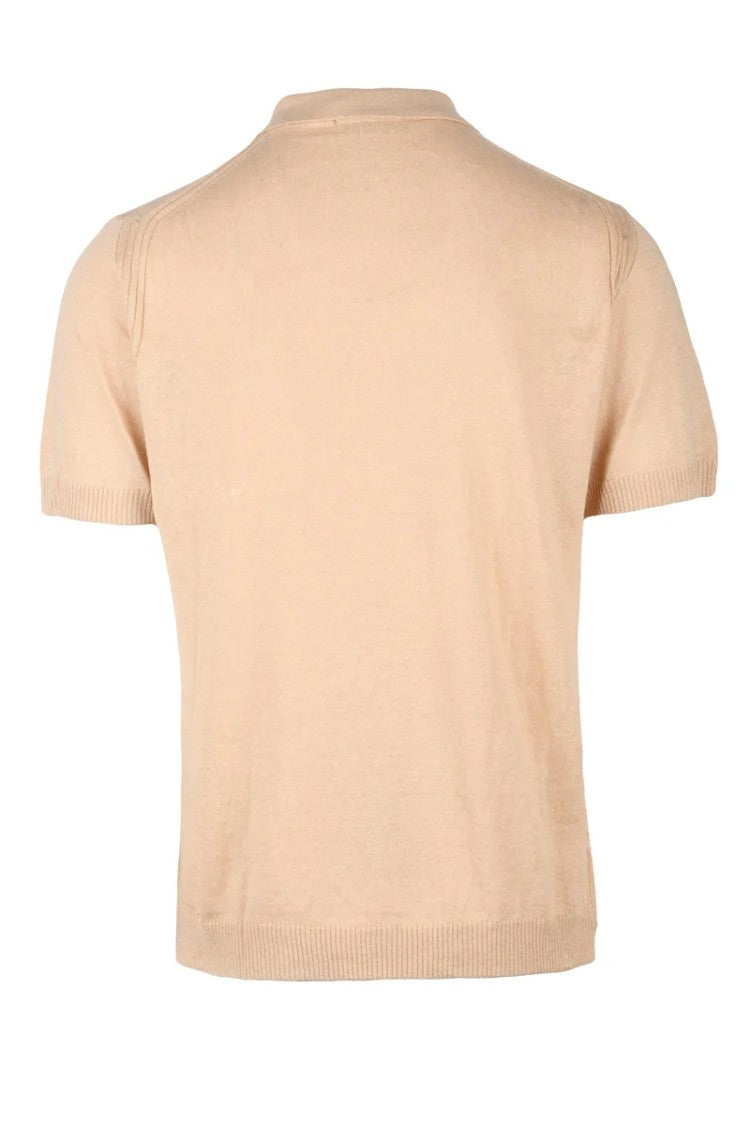 Daniele Fiesoli Beige Linen Cotton Knit Polo Shirt